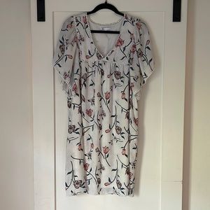 DR2 Floral White Dress with Sleeves